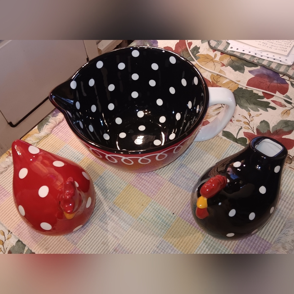 Chickens and Mixing Bowl